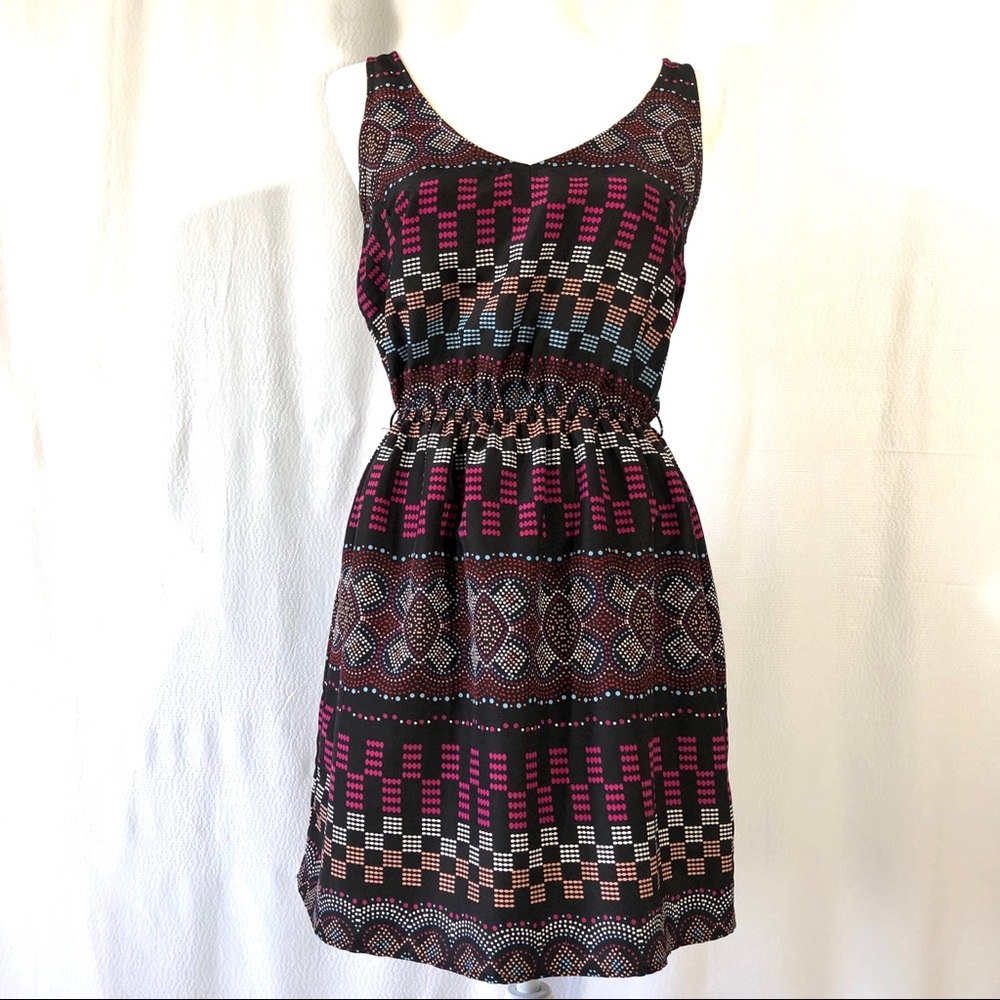 Eight Sixty Sleeveless Multicolored Print Dress